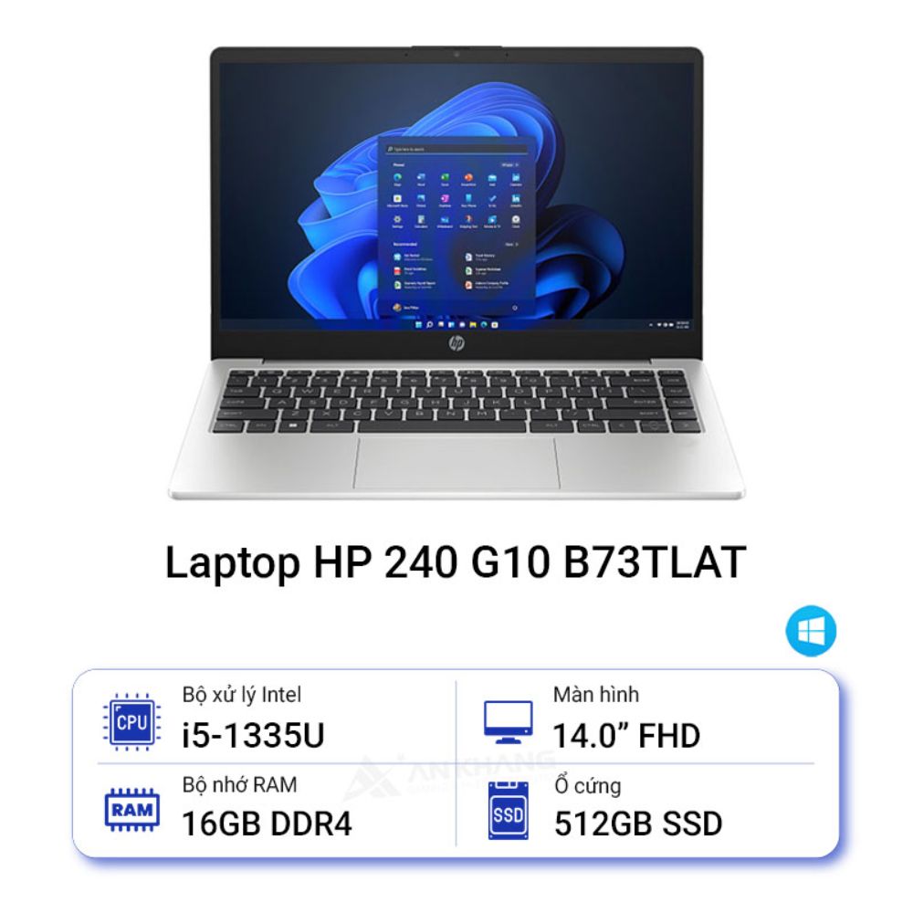 Laptop HP 240 G10 B73TLAT (i5 1335U/ 16GB/ 512GB SSD/ 14 inch FHD/ Win11/ Silver)