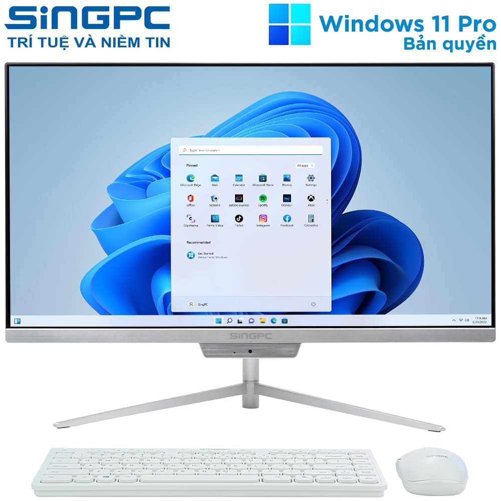 Máy tính AIO SingPC M22Vi31282-W (i3 12100T/ 8GB/ 256GB SSD/ 21.5inch/ Win 11 Pro)