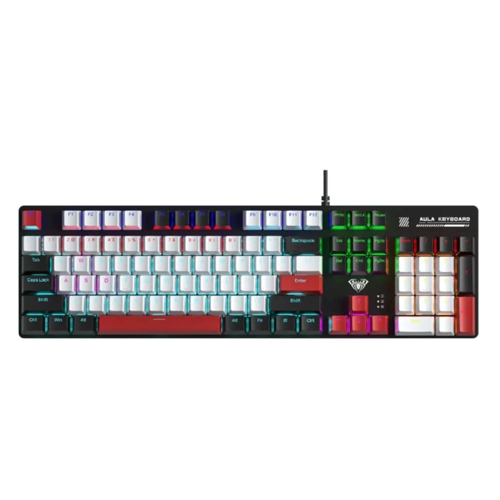 Bàn phím cơ Aula S500 Đen Trắng Đỏ Blue switch