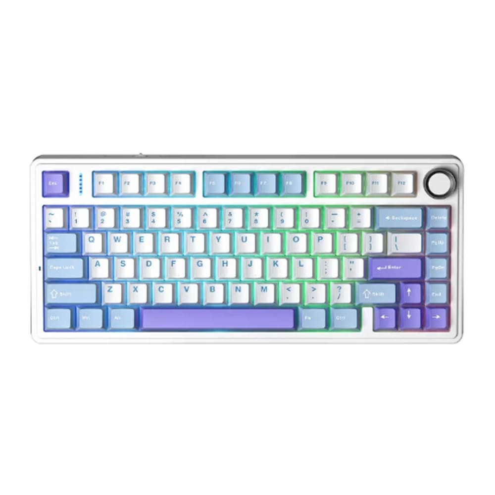 Bàn phím cơ Aula F75 Xanh dương + Trắng + Tím đậm Pink switch