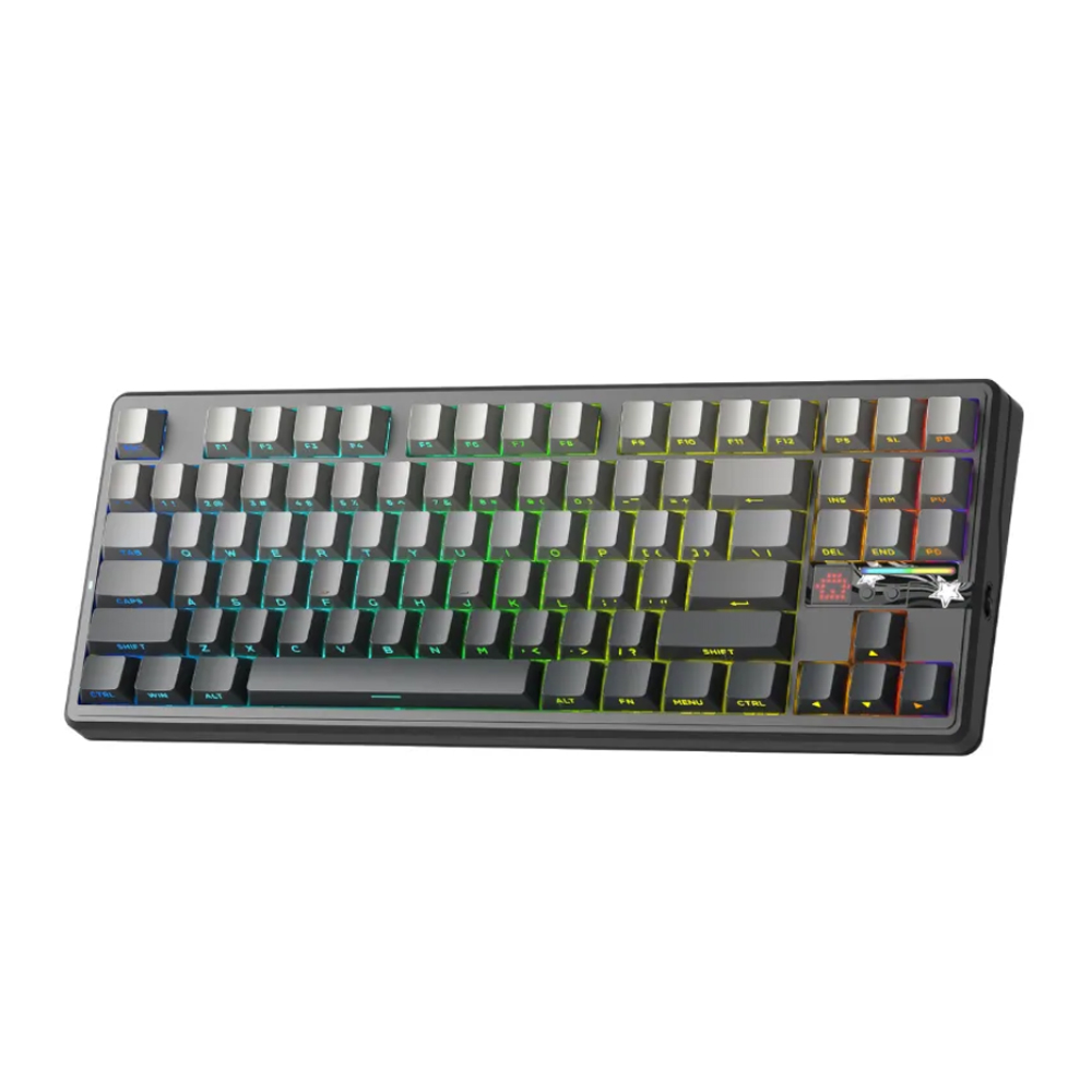 Bàn phím cơ Aula 3 MODE F87 Pro V2 Xám đen gradient Grey Wood V4 Switch