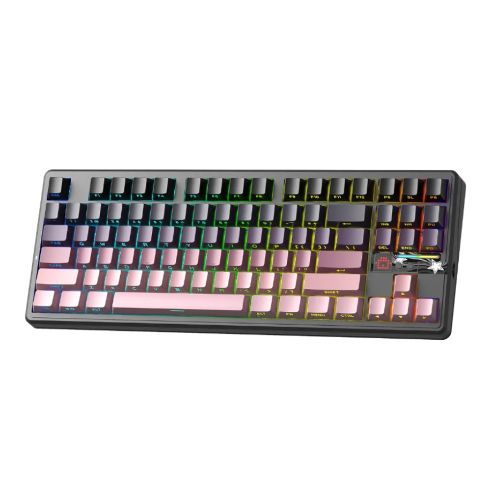 Bàn phím cơ Aula 3 MODE F87 Pro V2 Đen hồng gradient X3 Switch