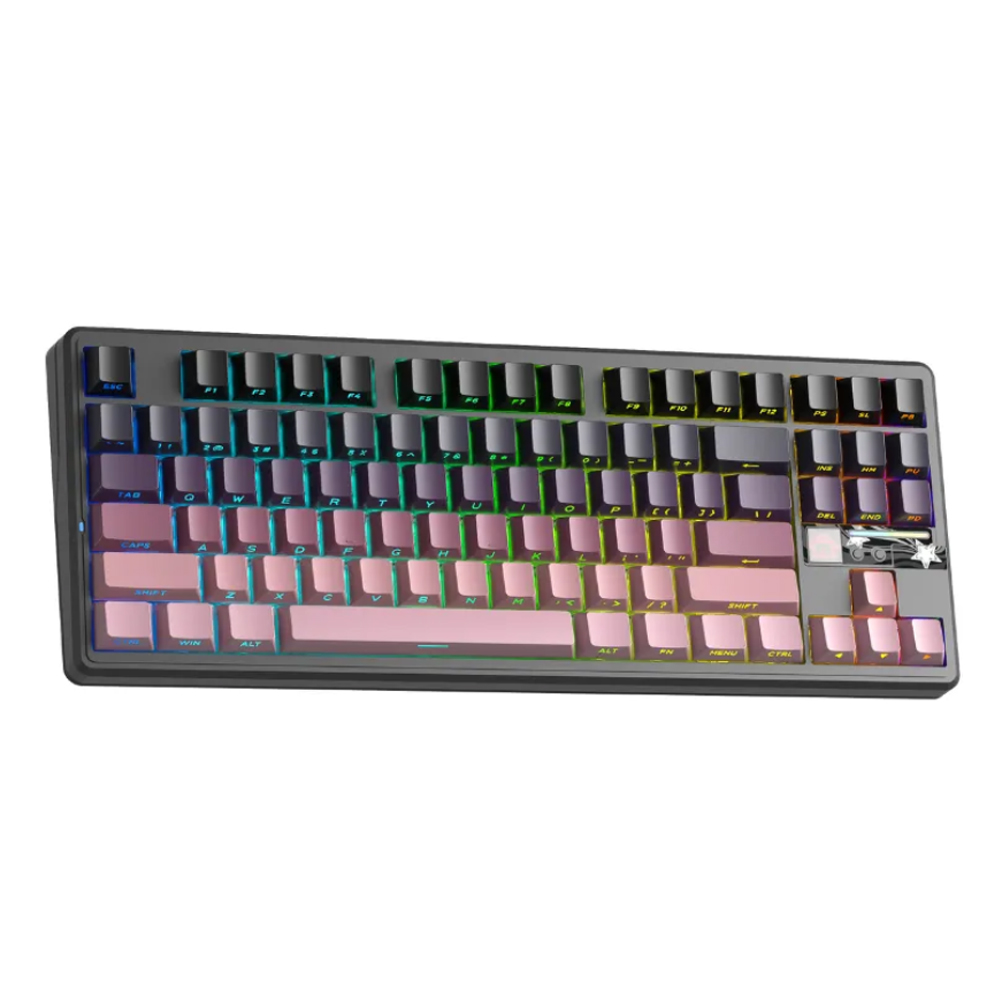 Bàn phím cơ Aula 3 MODE F87 Pro V2 Đen hồng gradient X3 Switch