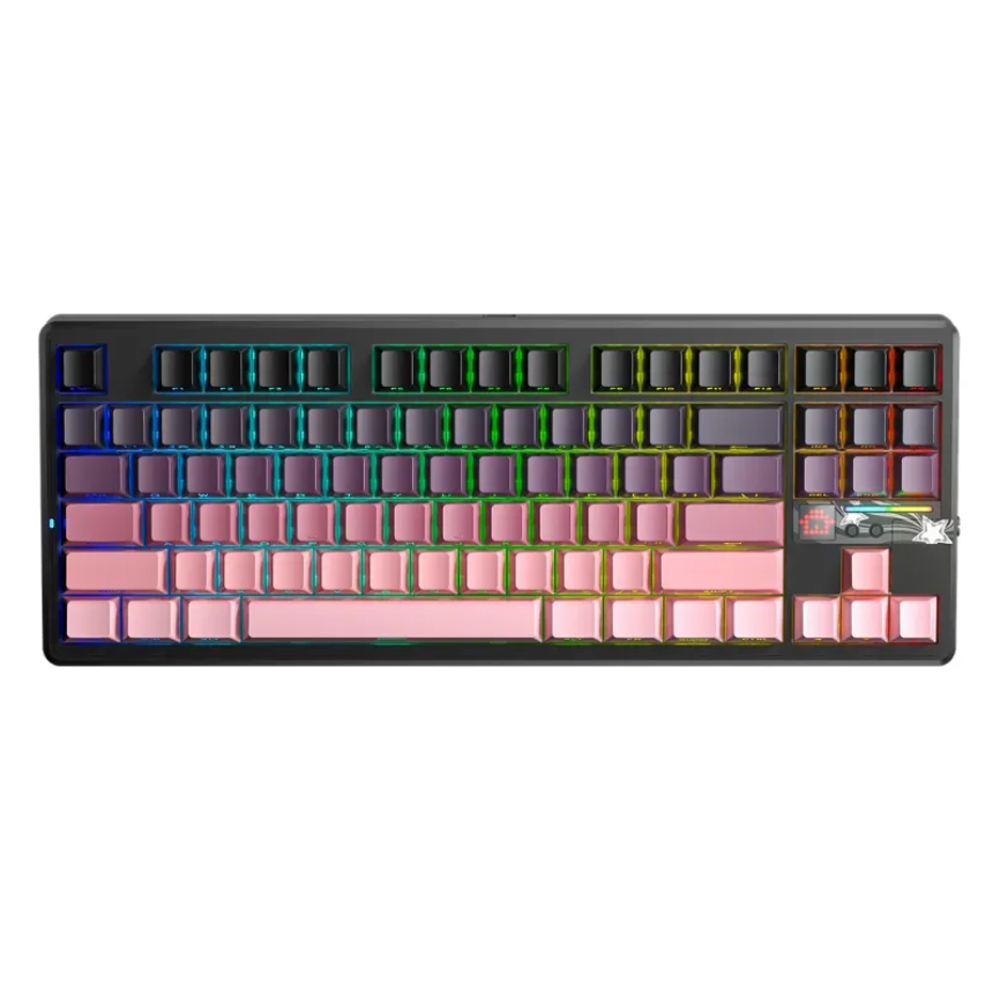 Bàn phím cơ Aula 3 MODE F87 Pro V2 Đen hồng gradient X3 Switch