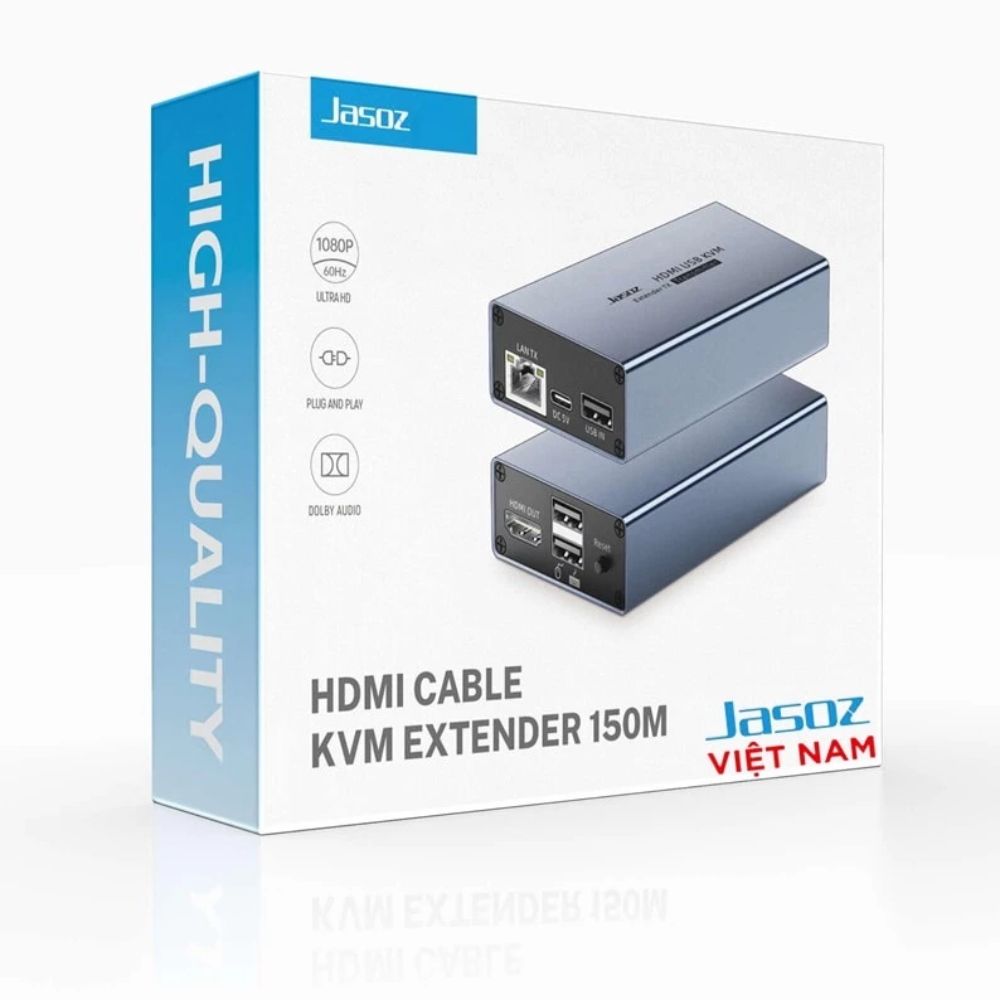 Bộ kéo dài HDMI Jasoz T-G182 50m thông qua cáp mạng LAN Cat6  có KVM