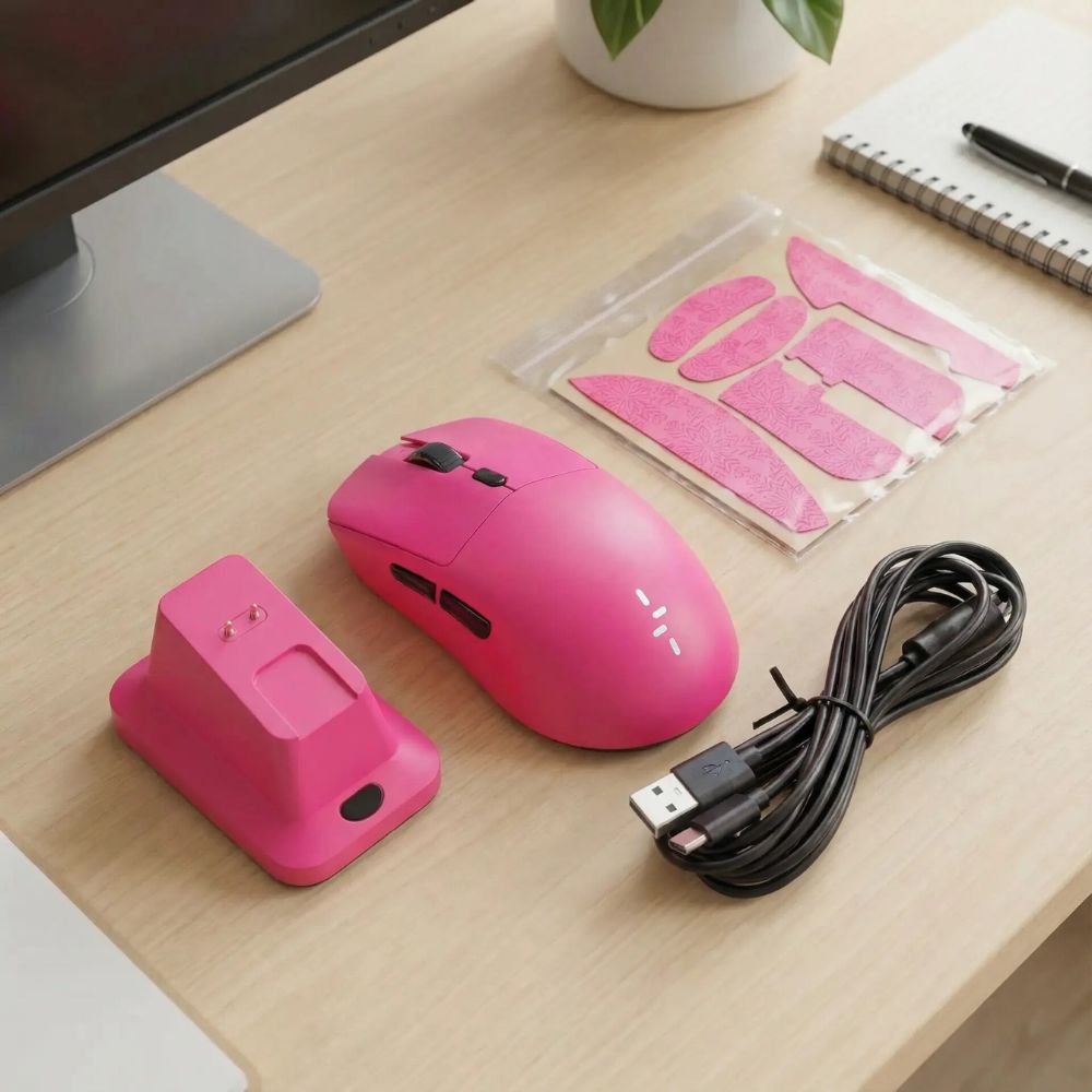 Chuột Gaming không dây Newmen GW9 HỒNG (Bluetooth/Wireless/ Pin sạc)