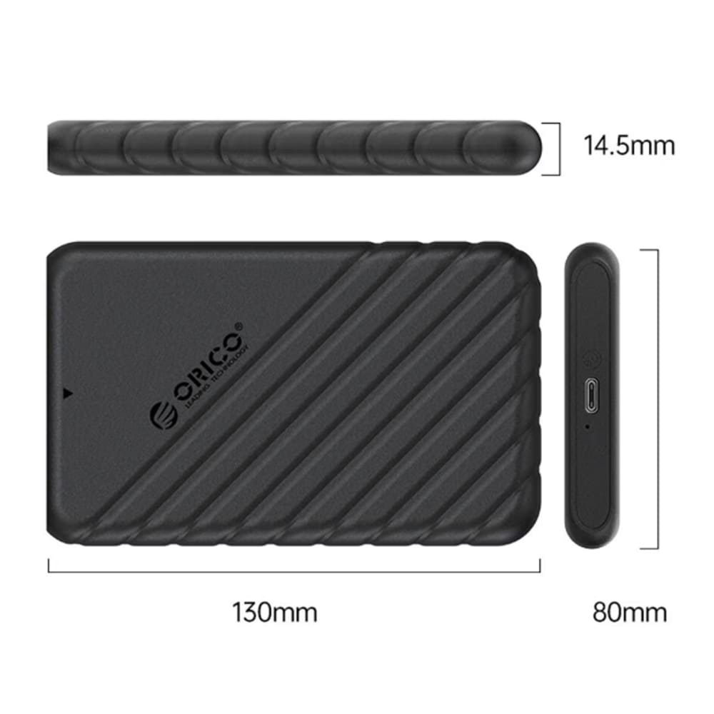 Hộp đựng ổ cứng Orico 25PW1-C3-BK 2.5Inch USB Type -C (Màu đen)