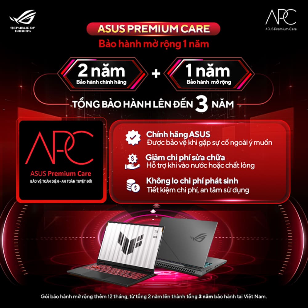 Gói dịch vụ gia hạn bảo hành Laptop Asus Gaming IWEP-12M 12 tháng (Gaming ROG/ TUF Gaming)