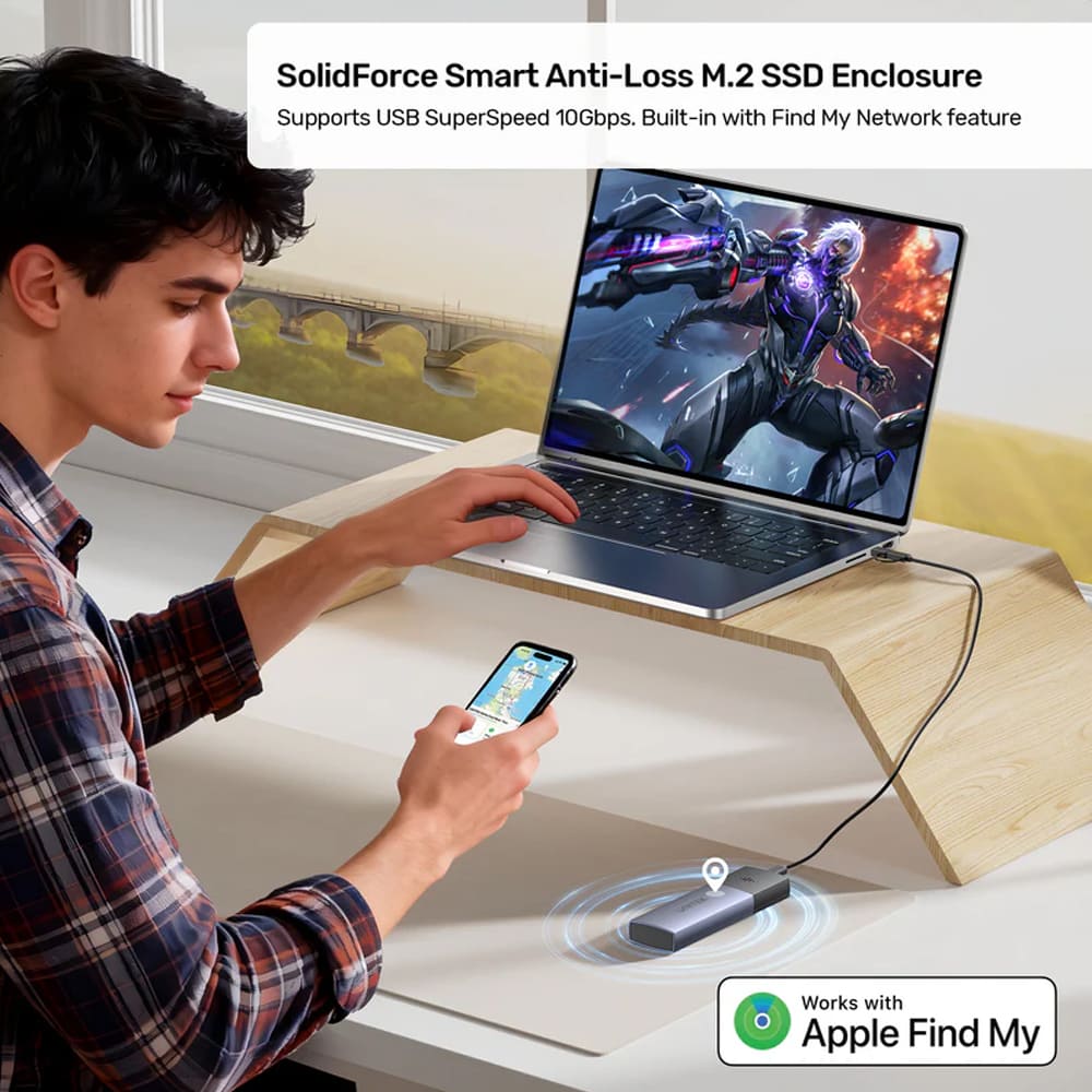 Hộp đựng ổ cứng SSD Unitek S1251AGY01 M.2 NVMe USB Type-C 10Gbps (chống trộm)