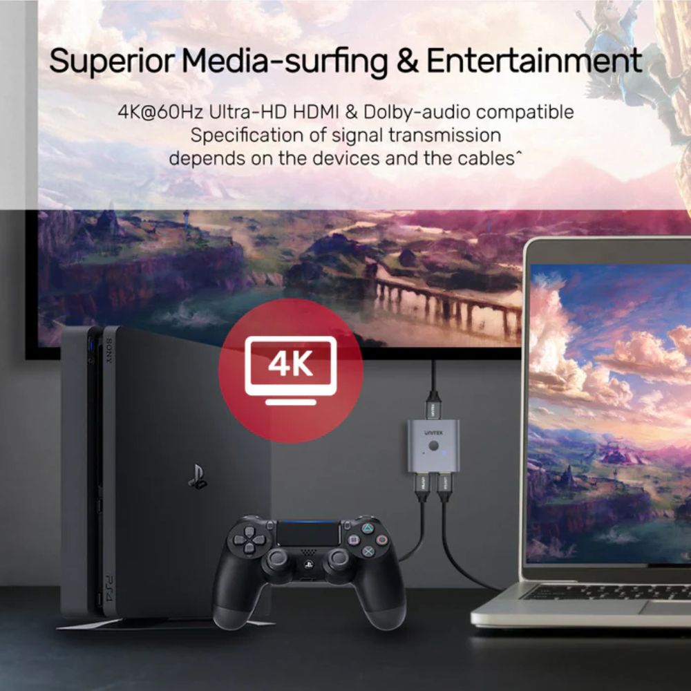 Bộ chia cổng HDMI Unitek V1127A 2 ra 1 cổng hỗ trợ 4K@30Hz cao cấp