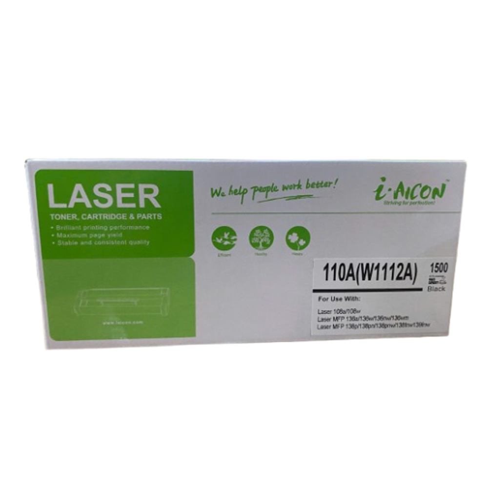 Mực in laser I-Aicon 110A W1112A (Dùng cho máy 108a/108w/136a/136w/139fnw)