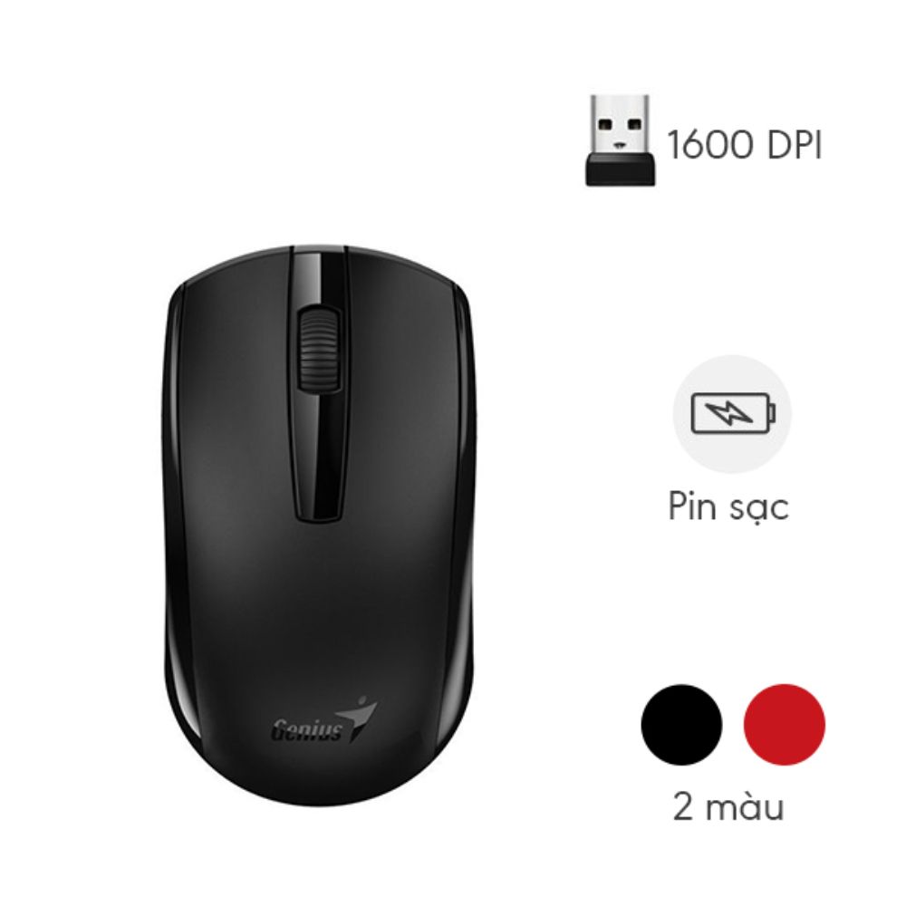 Chuột không dây Genius ECO 8100 (2.4Ghz/ Đen)