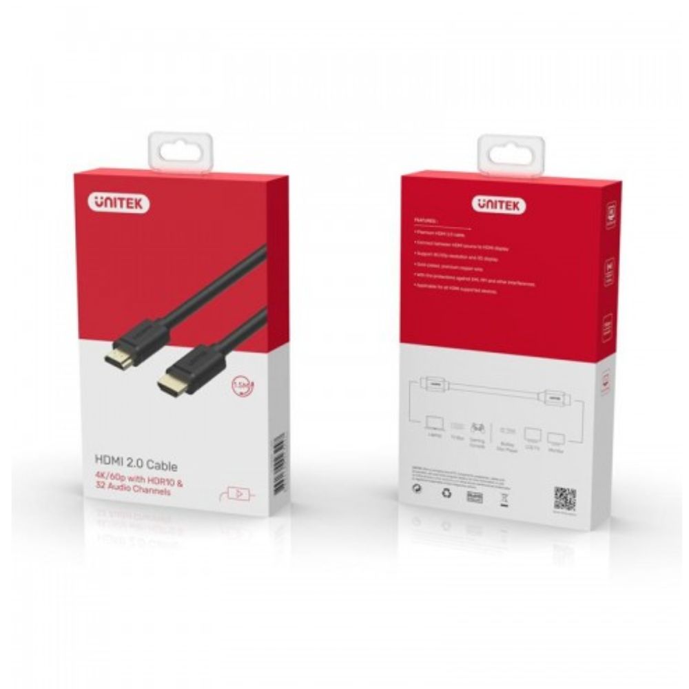 Cáp HDMI Unitek Y-C137M 1.5M hỗ trợ 4K Ultra HD