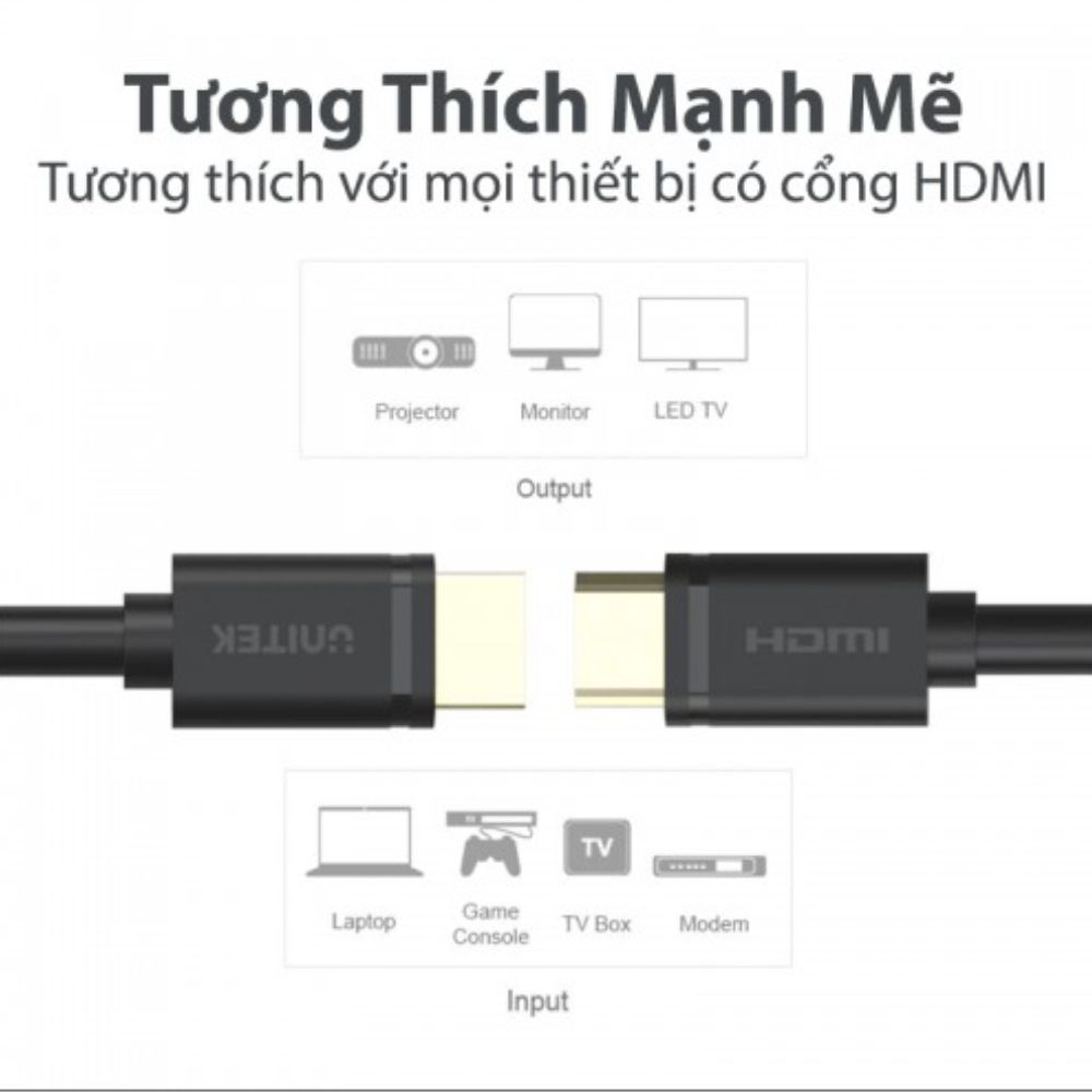 Cáp HDMI Unitek Y-C137M 1.5M hỗ trợ 4K Ultra HD