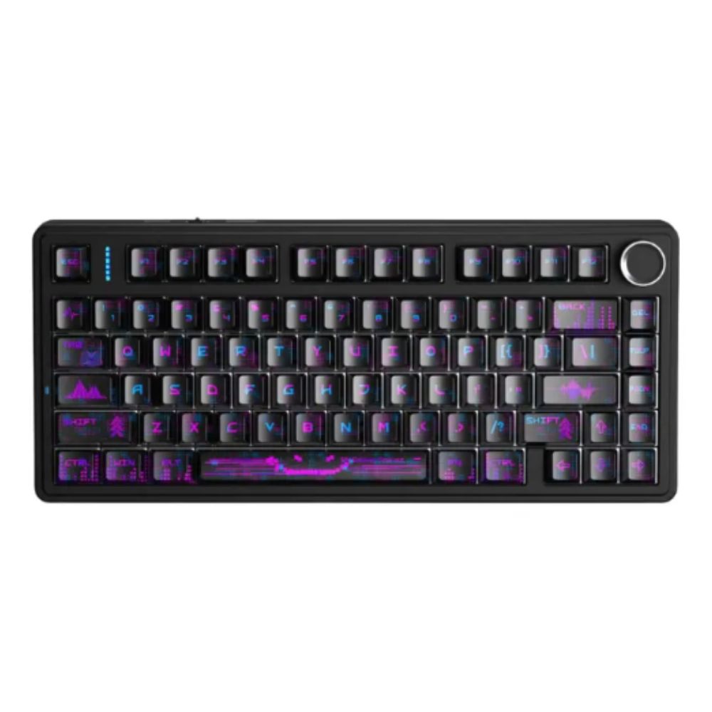 Bàn phím cơ Aula 3 MODE F75 Đen tím Grey Wood V3 switch
