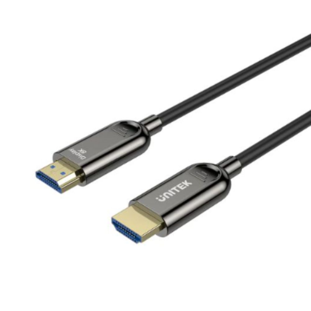 Cáp HDMI Unitek C11085GY01 70M chuẩn HDMI 2.1, sợi quang hỗ trợ 8K@60Hz và 4K@120Hz/144Hz