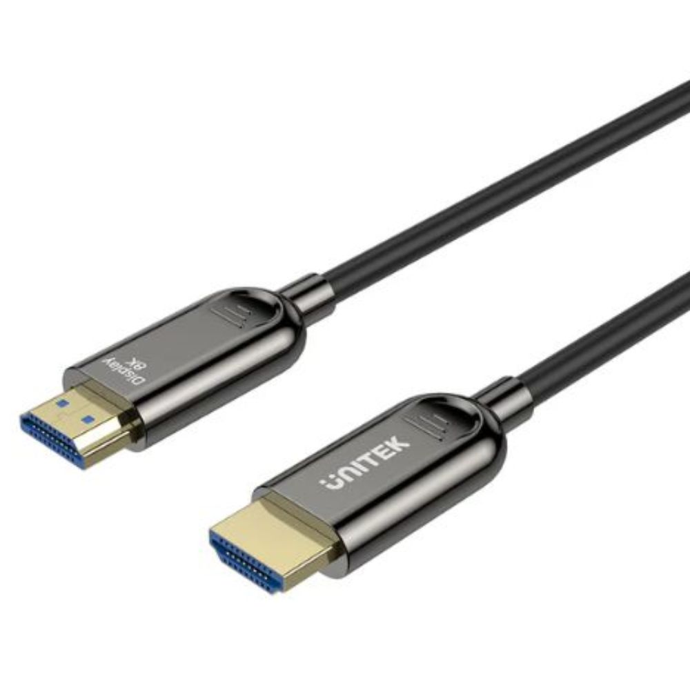Cáp HDMI Unitek C11085GY01 70M chuẩn HDMI 2.1, sợi quang hỗ trợ 8K@60Hz và 4K@120Hz/144Hz