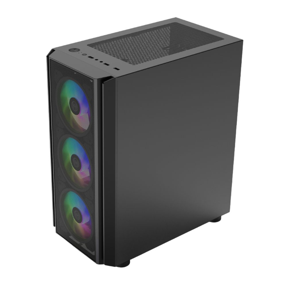 Vỏ máy tính KENOO ESPORT M300 -3F - Màu Đen (Mid Tower/ M-ATX)