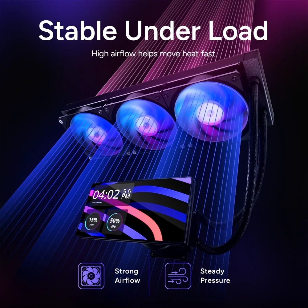 Tản nhiệt nước AIO Cooler Master MasterLiquid Core LCD 360 6-inch Black ARGB