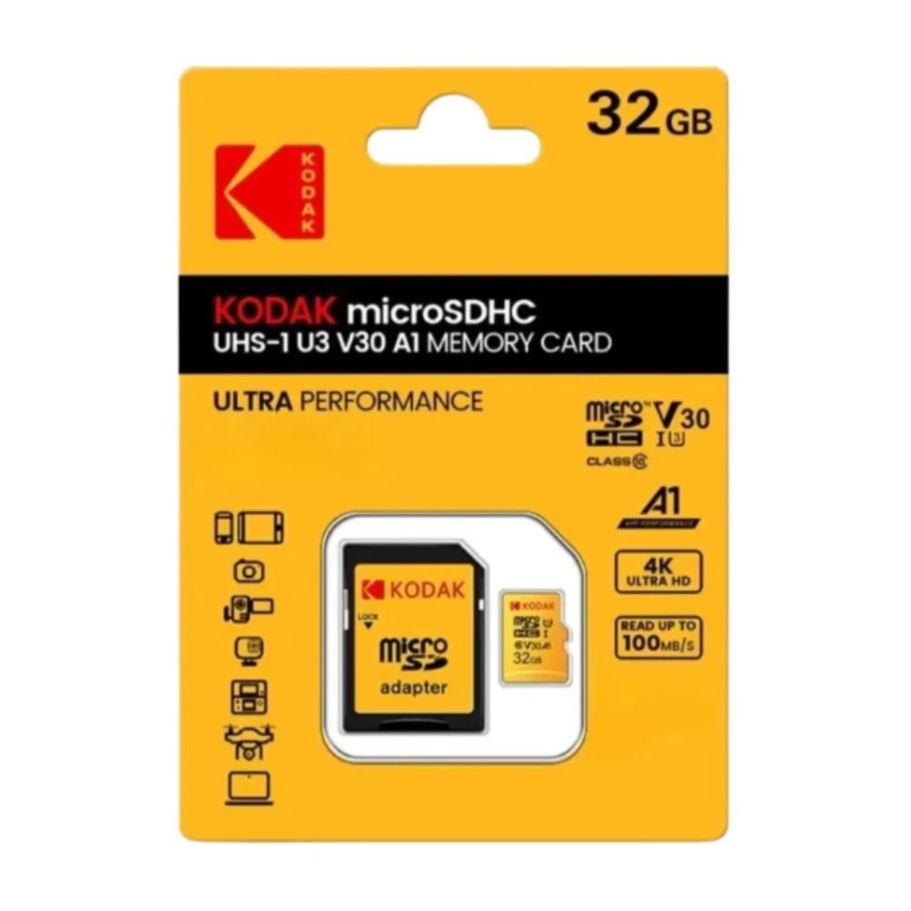 Thẻ nhớ MicroSD Kodak 32GB UHS-I U3/V30/A1 kèm Adapter (75MB/s/ W:25MB/s)