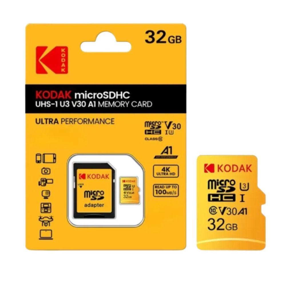 Thẻ nhớ MicroSD Kodak 32GB UHS-I U3/V30/A1 kèm Adapter (75MB/s/ W:25MB/s)