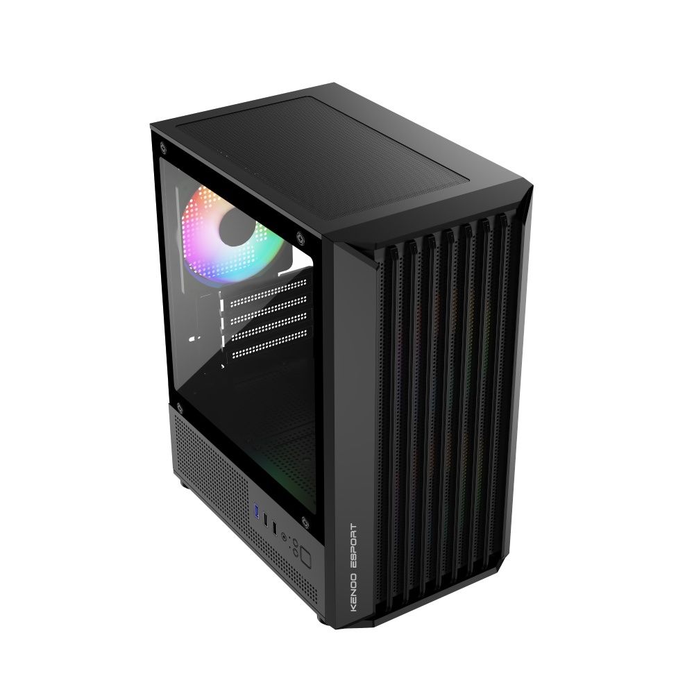 Vỏ máy tính KENOO SPORT M100-3F - Màu Đen (Mid Tower/ M-ATX)