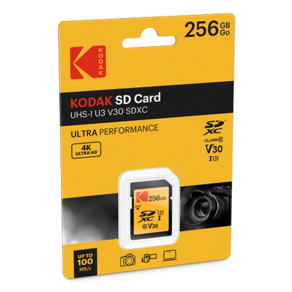 Thẻ nhớ SD Kodak 256GB UHS-I U3 V30 (R:70MB/s/ W:30MB/s)