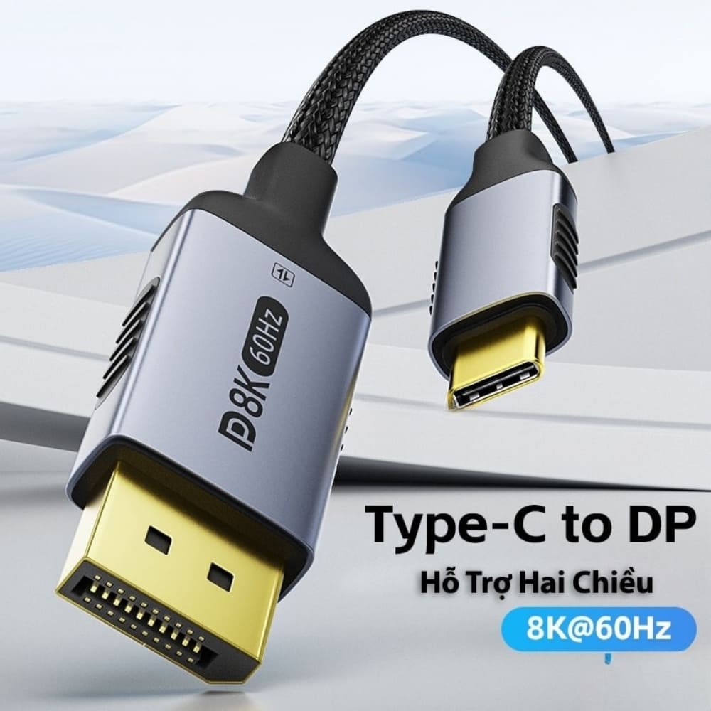 Cáp chuyển Jasoz T-A397 USB Type C sang Displayport 2M hỗ trợ 8K/60Hz (hỗ trợ 2 chiều)